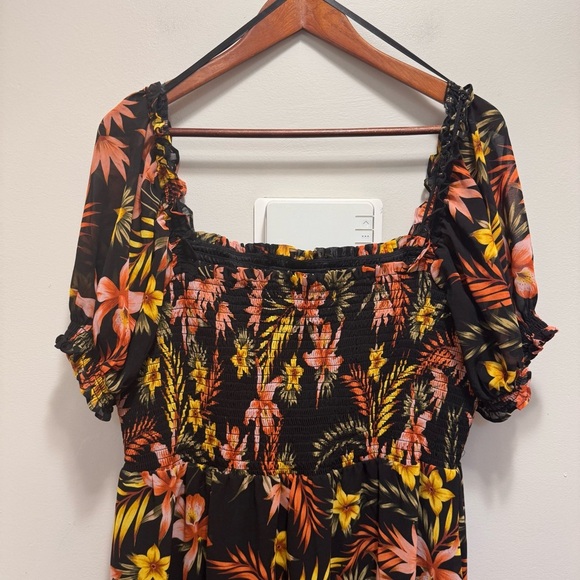 Karl Lagerfeld Paris Smocked Floral Maxi Dress Size 14 - Picture 3 of 14